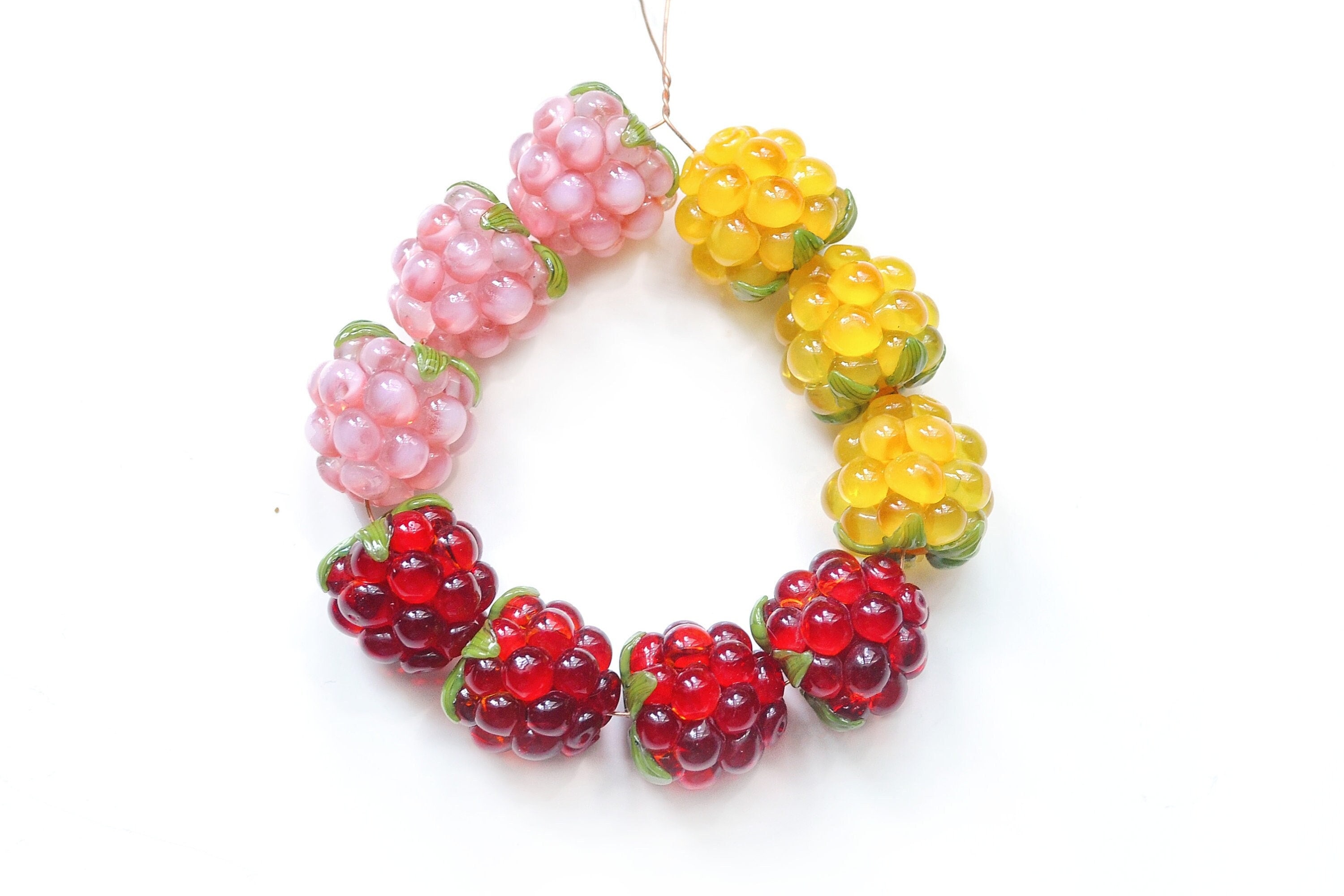  DanLingJewelry 10pcs Red Strawberry Beads Handmade Lampwork  Beads Cute Fruit Spacer Beads for DIY Earring Necklace Jewelry Supplies :  Arts, Crafts & Sewing