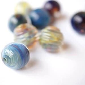 1 (one) piece Galaxy multicolored lampwork bead with silver glass MTO