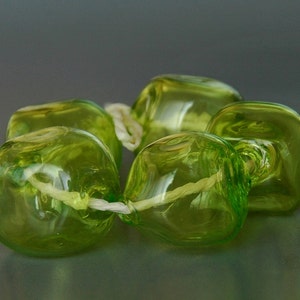 1 (one) piece Blown Hollow freeformed handmade lampwork beads/ craft supplies/ beading/ transparent glass beads / Bubbles MTO