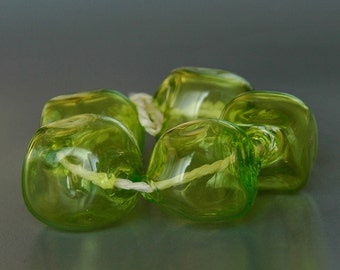 1 (one) piece Blown Hollow freeformed handmade lampwork beads/ craft supplies/ beading/ transparent glass beads / Bubbles MTO