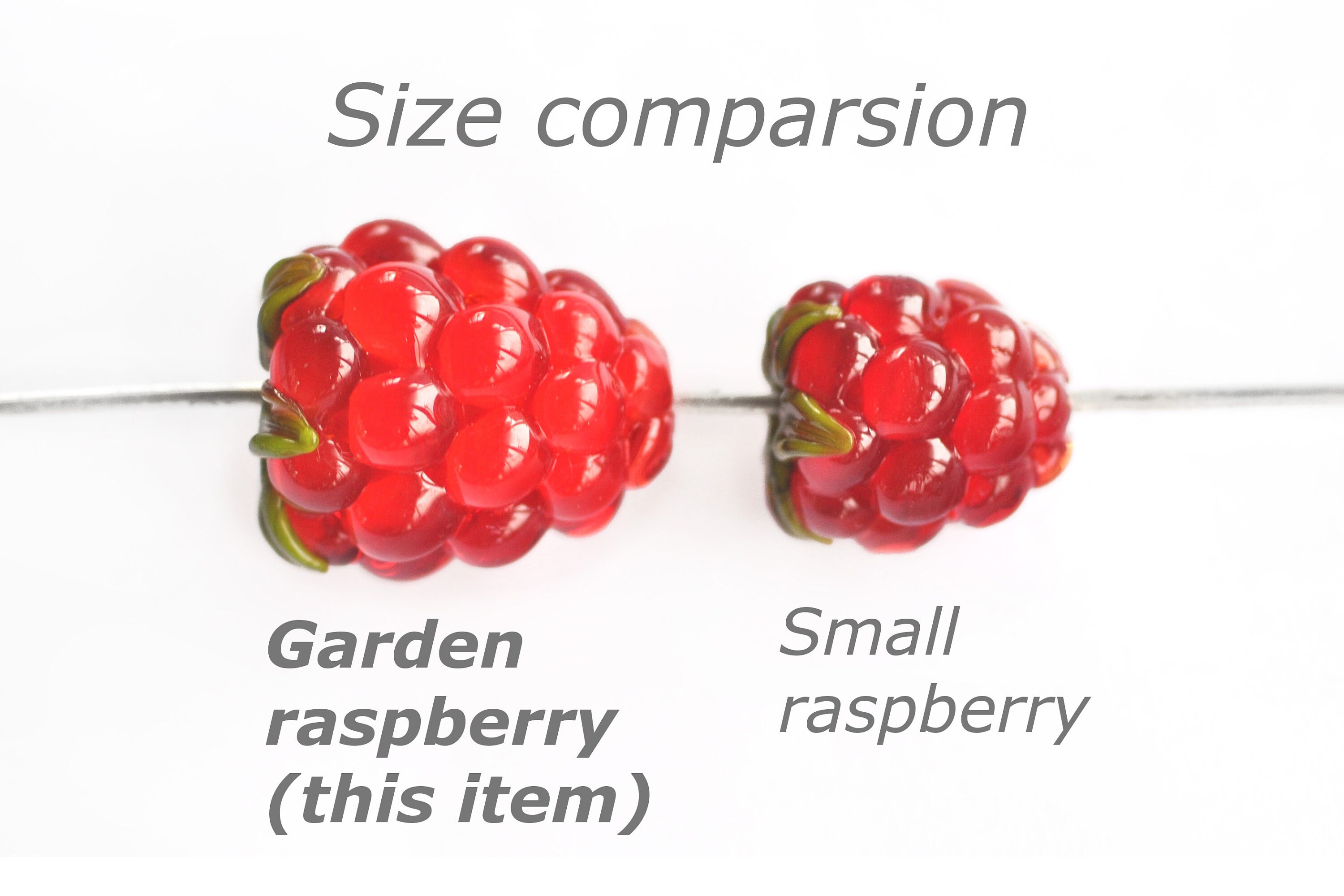 1 one piece Garden raspberries / handmade lampwork beads / | Etsy