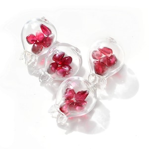 1 (one) Hollow pomegranate lampwork beads with pomegranate seeds inside MTO