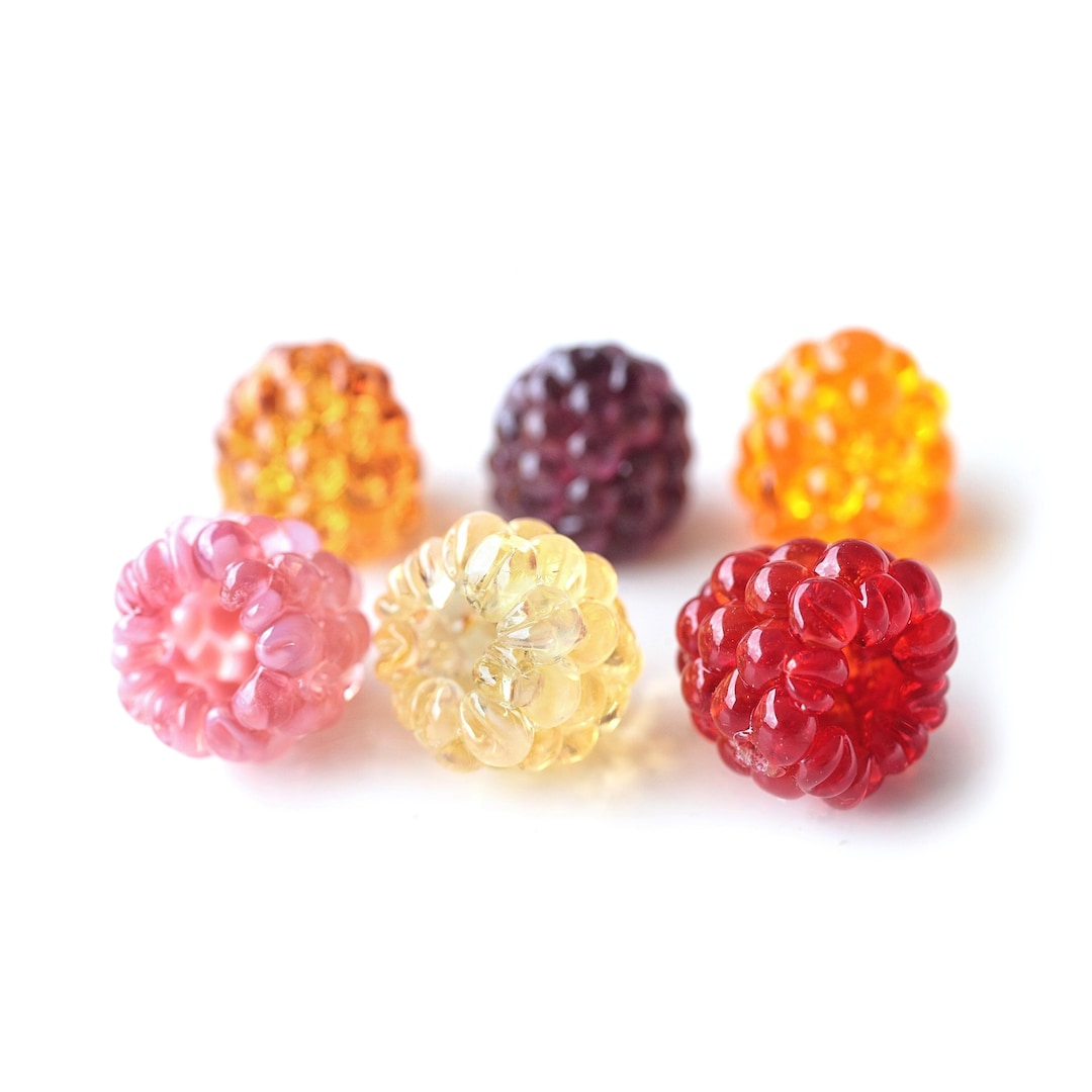 1 (one) Hollow Raspberries / Handmade Lampwork Beads / Berries/ Beading ...