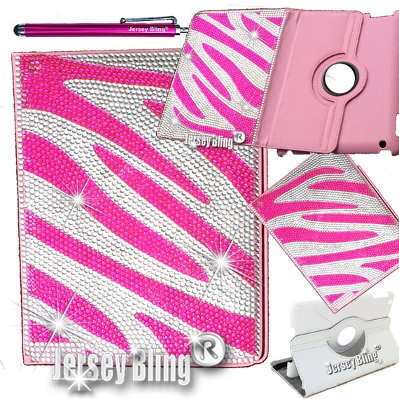 Items similar to Jersey Bling PINK ZEBRA Crystal & Rhinestone iPad 2/3
