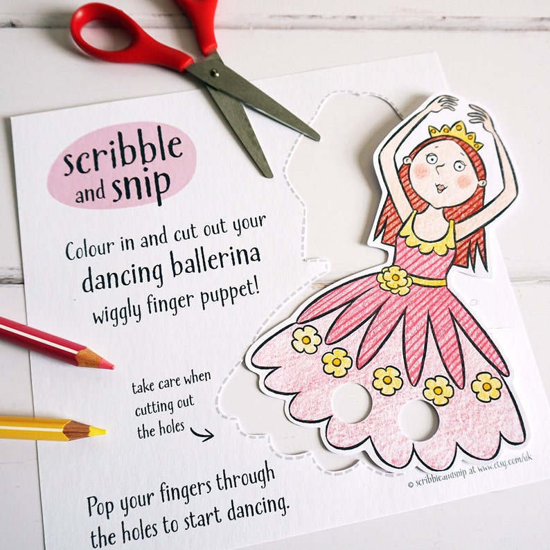 Dancing Ballerina Wiggly Finger Puppet – a Printable Colouring ...