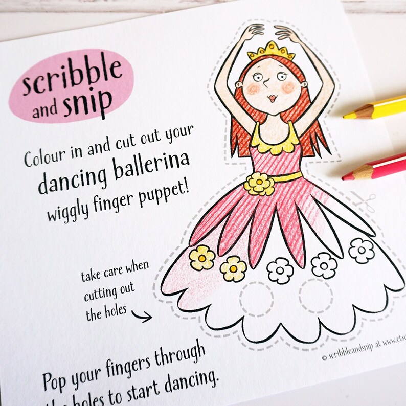 Dancing Ballerina Wiggly Finger Puppet – a Printable Colouring ...