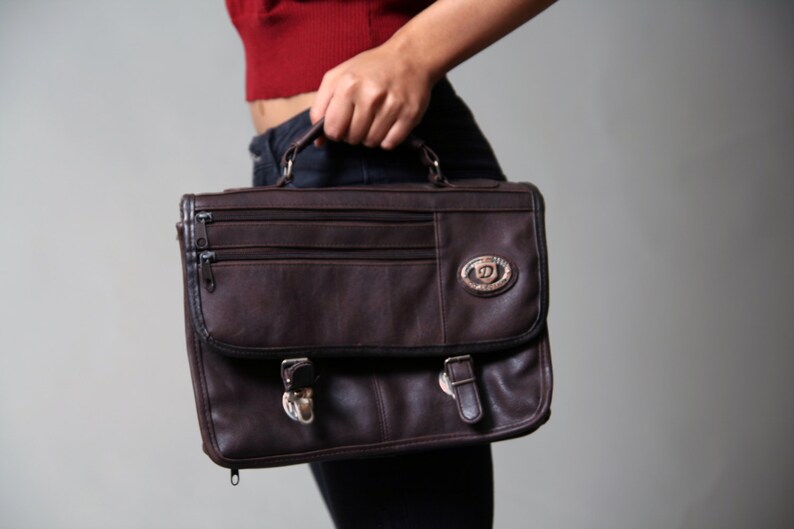 Brown Faux Leather D Collection Messenger Bag Without a Etsy