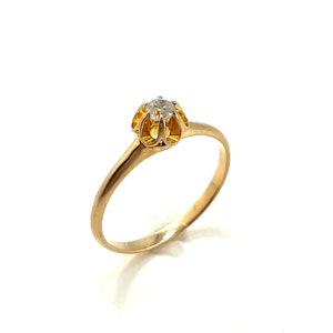 14K Diamond solitaire ring, size 6 3/4