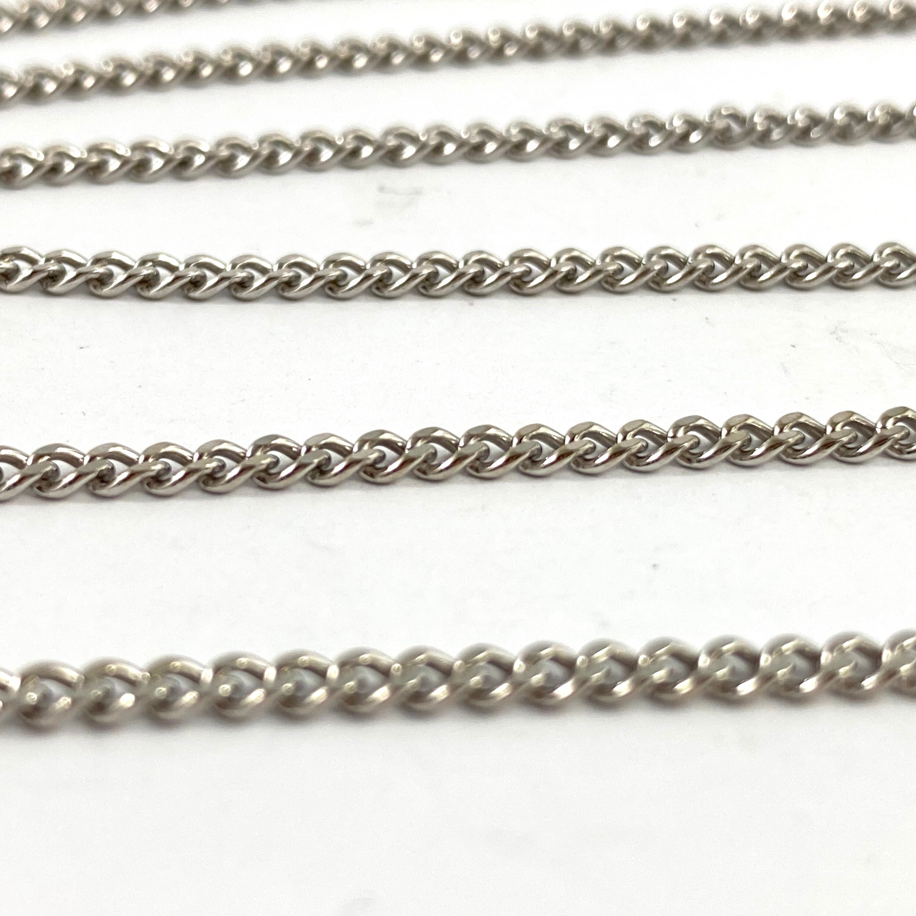 10K White Gold 32 Inch Long Curb Chain Necklace Etsy Australia