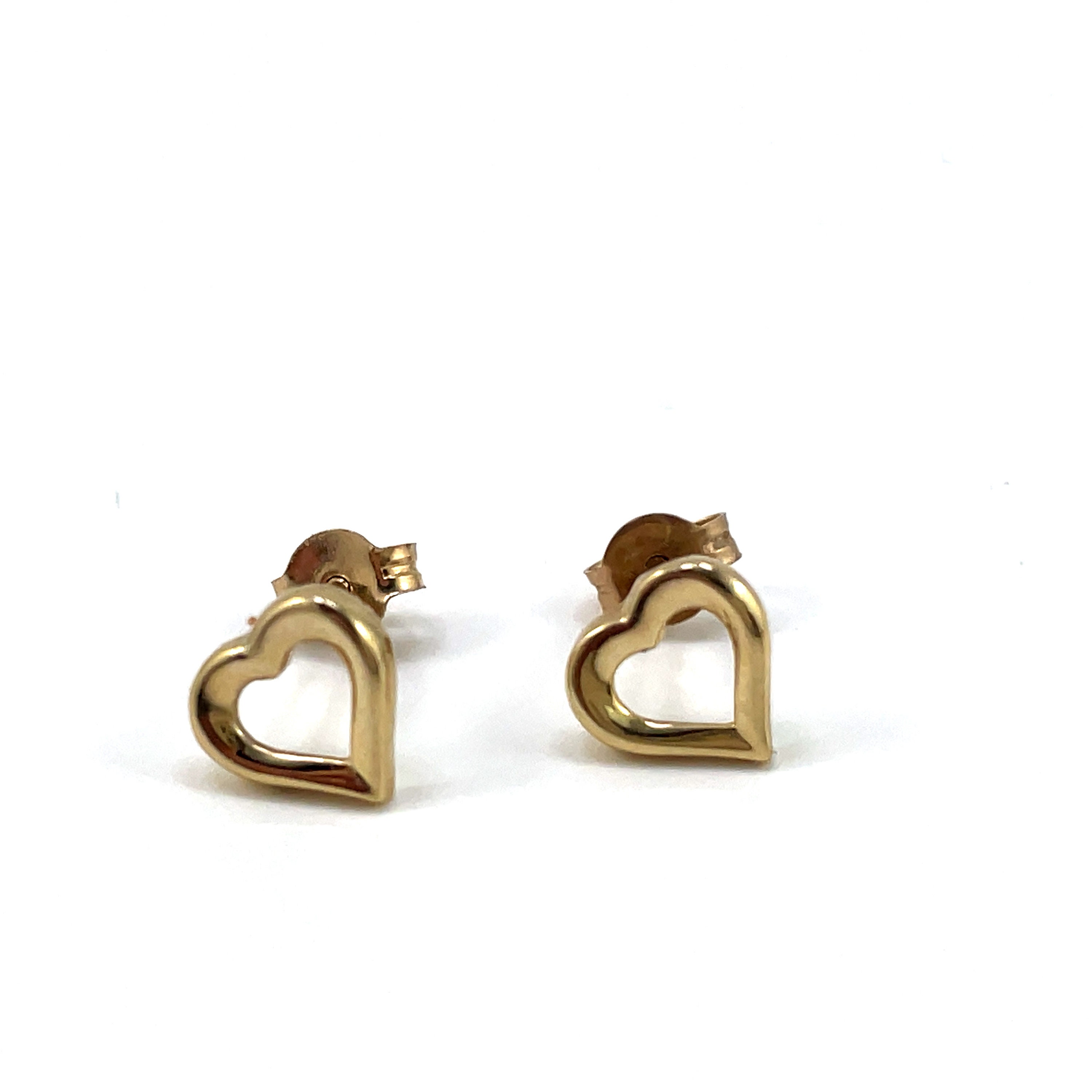 [LLOYD] 韓国アクセ☆10K Gold☆Open heart Love Me Earrings 10K Yellow Gold Open Heart Stud Earrings With Post and