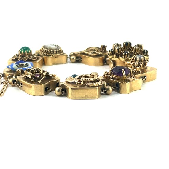 14k Victorian slide bracelet with hidden watch, v… - image 5