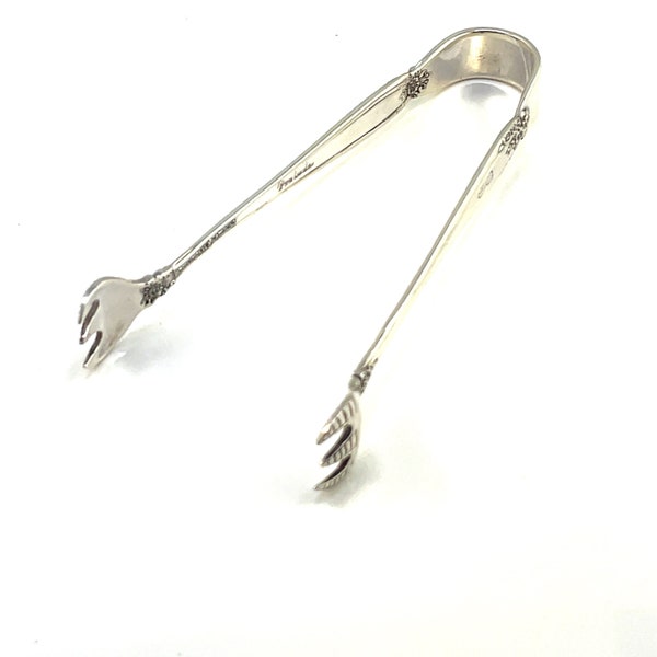 Sterling silver sugar tongs, International Sterling Prelude, 4 inches, monogrammed B