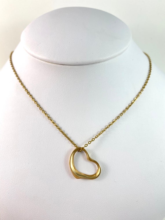 10K floating open Heart Charm, pendant or attachme