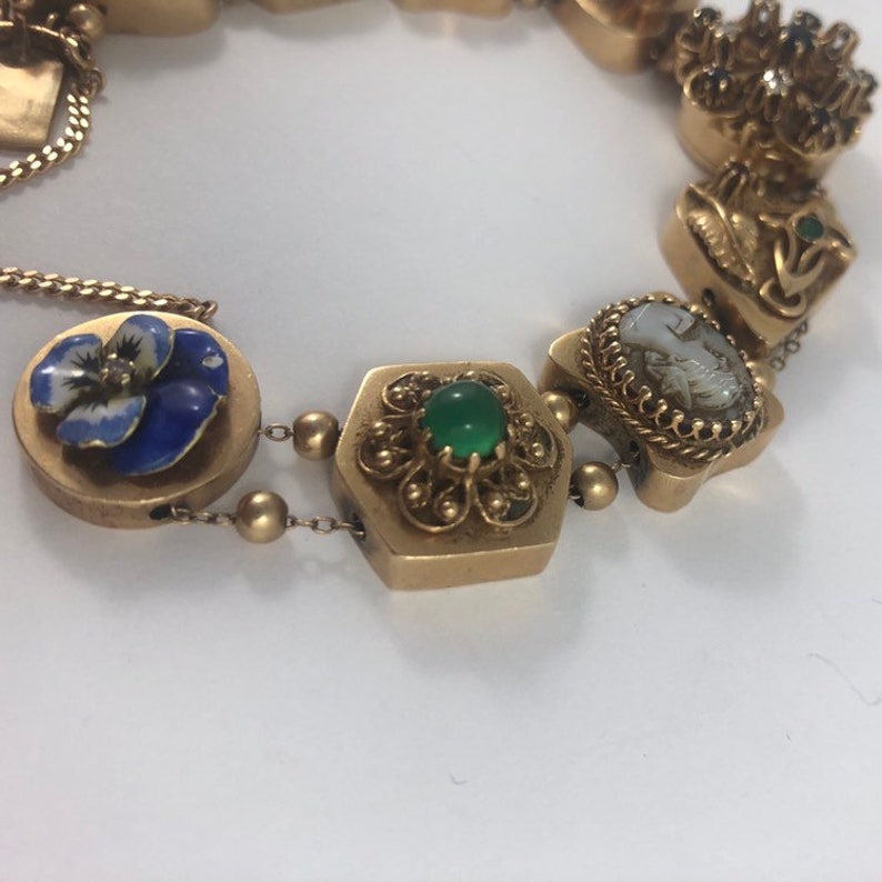 14k Victorian Slide Bracelet With Hidden Watch Vintage. 14 Etsy