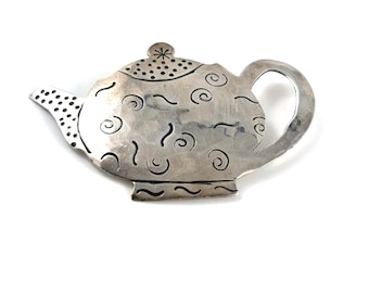 Vintage Sterling Silver teapot Brooch,