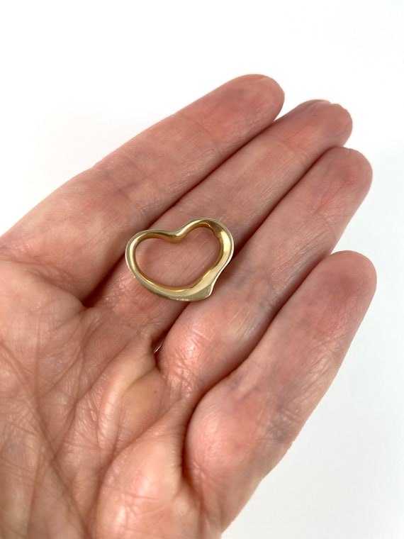 10K floating open Heart Charm, pendant or attachme