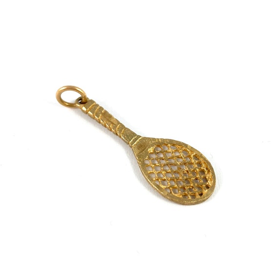 10K Gold Tennis racquet pendant or charm, 3 cm x … - image 4