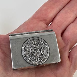 Sterling Silver Stamp box, vintage small silver trinket box, vintage collectibles