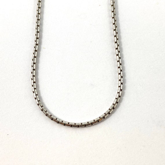 10K white gold rounded box style chain, Italian m… - image 3