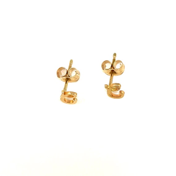 14K cursive initial C stud earrings, petite - image 5