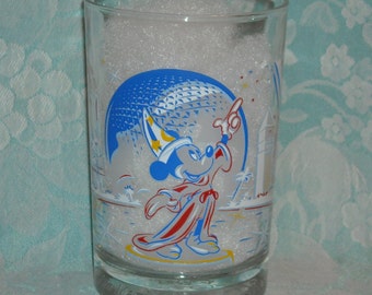 1996 Disney Tumbler. 25th Anniversary Mickey Mouse, The Magician Vintage Glass. Bottom Marked. Gift for Collector or Vintage Hunter. Pj1cu