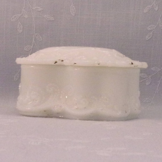 Opaline Milk Glass. Small Antique Vanity or Dress… - image 6