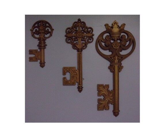Vintage 1969 Syroco Skeleton Key Wall Decor Complete Set With Etsy