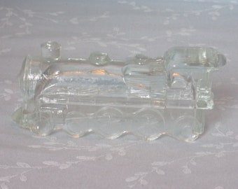 Real Vintage Glass Candy Container. 1974 Toy Locomotive 1028 with Plain Cowcatcher and Plain Thin Keystone. Vintage Hunter Gift. Ubnb ea492r