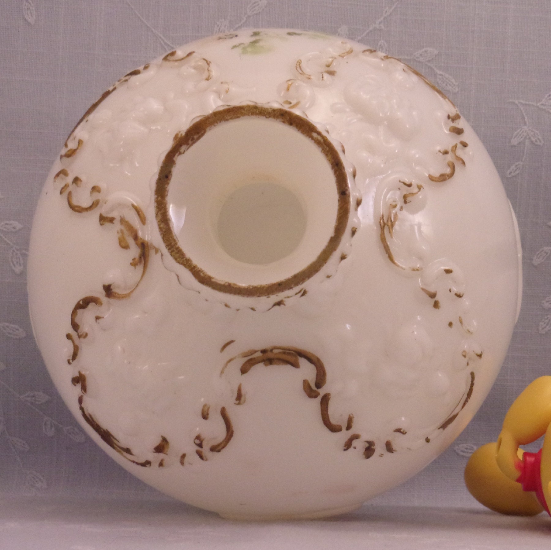 Opal Milk Glass Antique Boudoir Decanter. Gillinder Opaline Vanity, Barber, Bureau, Scent