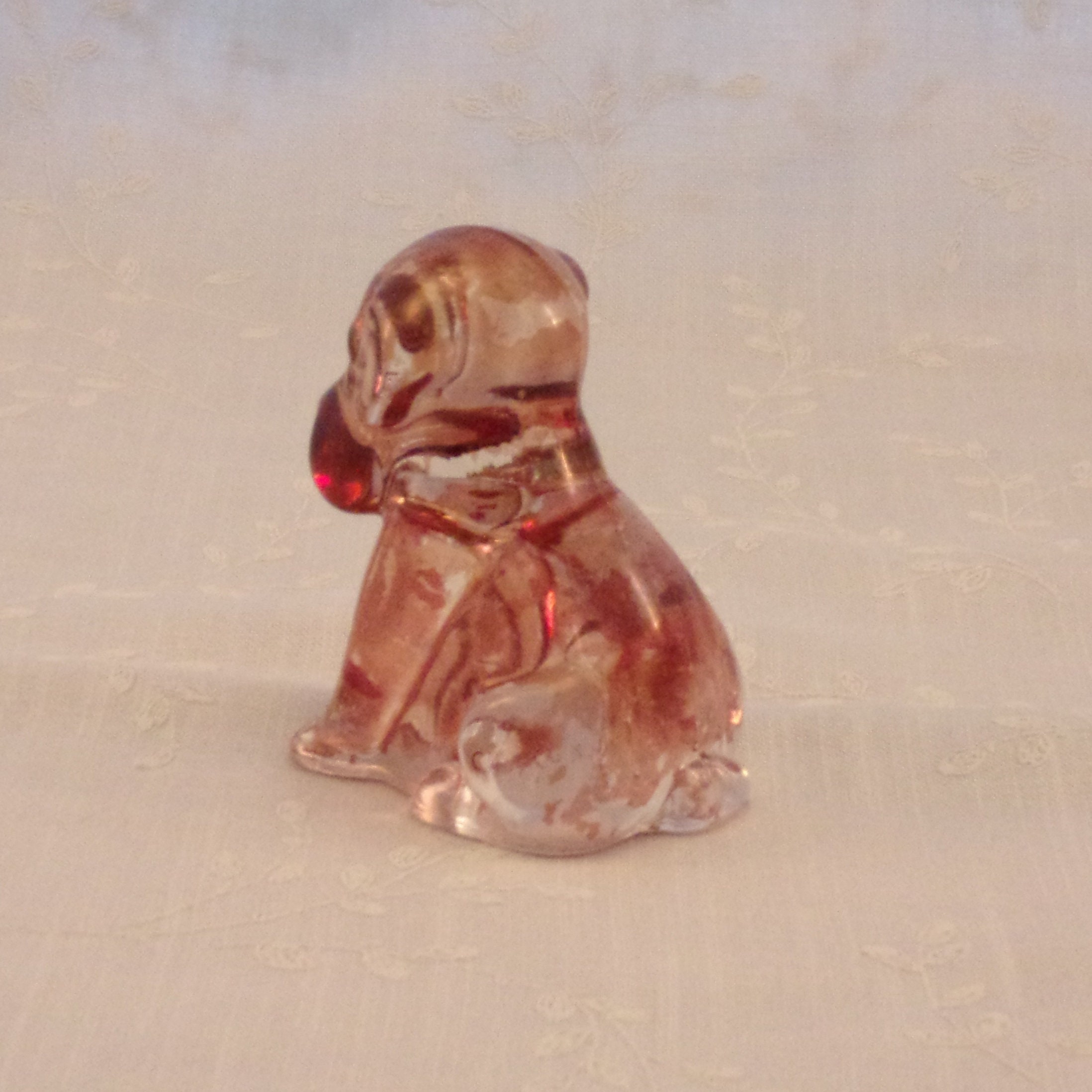 1950s Figural Glass Candy Container & Bath Salts Holder. Vintage Toy