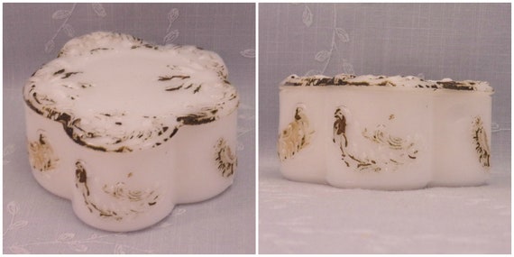 Milk Glass Antique Dresser Box w Lid. Dithridge O… - image 6