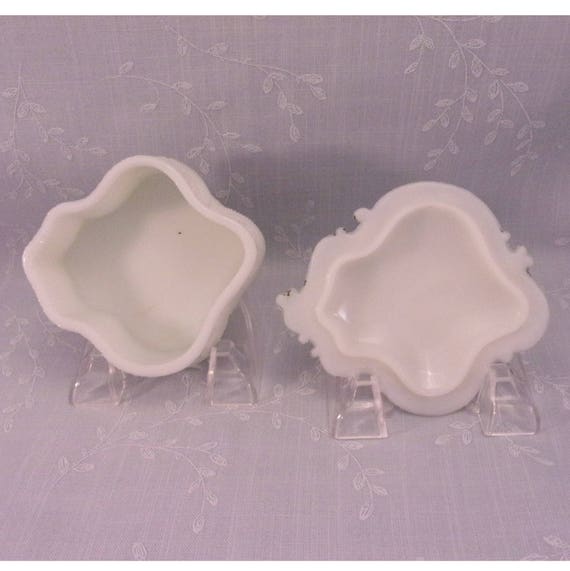 Opaline Milk Glass. Small Antique Vanity or Dress… - image 8