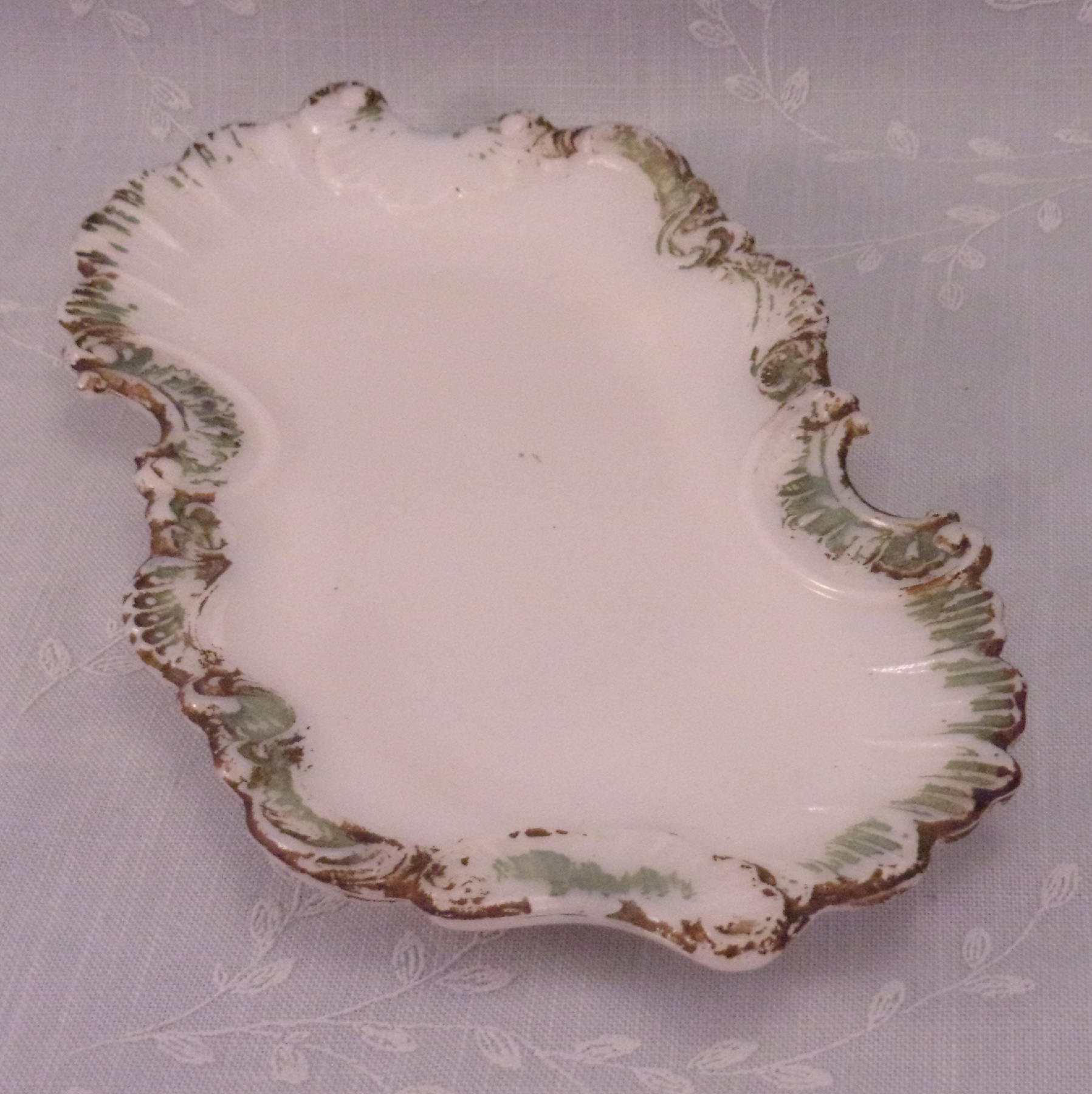 Antique Milk Glass Pin Tray by Dithridge. Opaque Vanity, Dresser, or