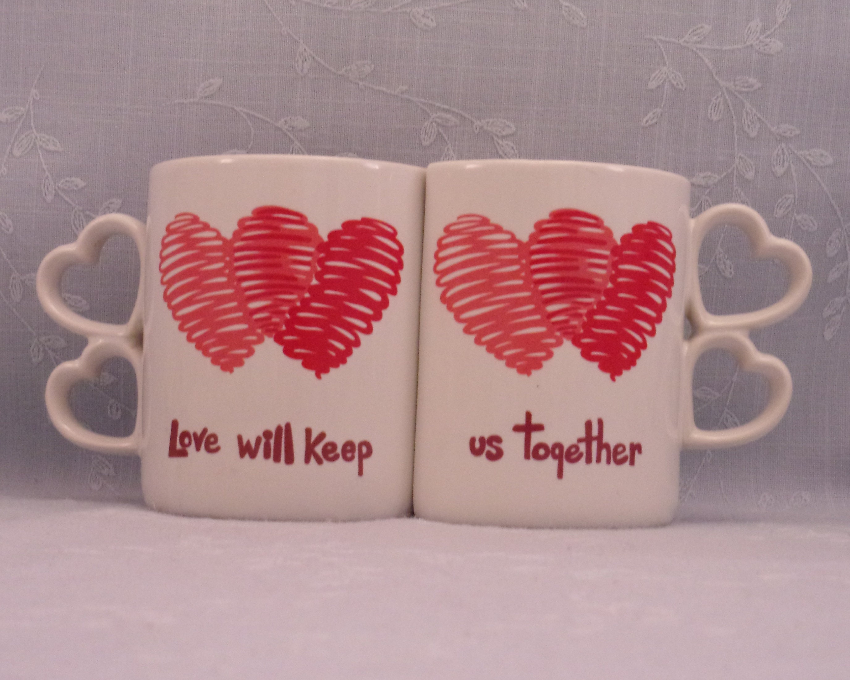 Interlocking Mug Set. Vintage 1986 Enesco Love Will Keep Us Together ...