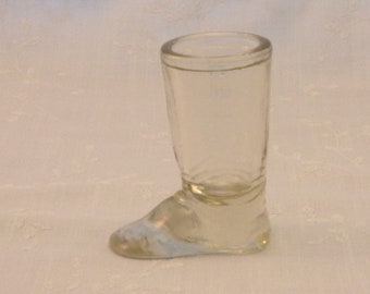 Vintage Glass Candy Container, Shot Glass, or Toothpick Holder. 1940s & 1950s Millstein Toy Santa Claus Boot. Gift for Collector. Vg7a ea111