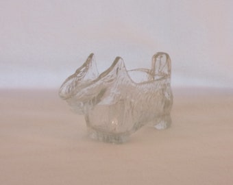 1930s L E Smith Glass Scottie or Westie Dog Small Pitcher Creamer with Internal Crack. Vintage Grape Nuts Cereal Give Away Promo. Gift. vhrc