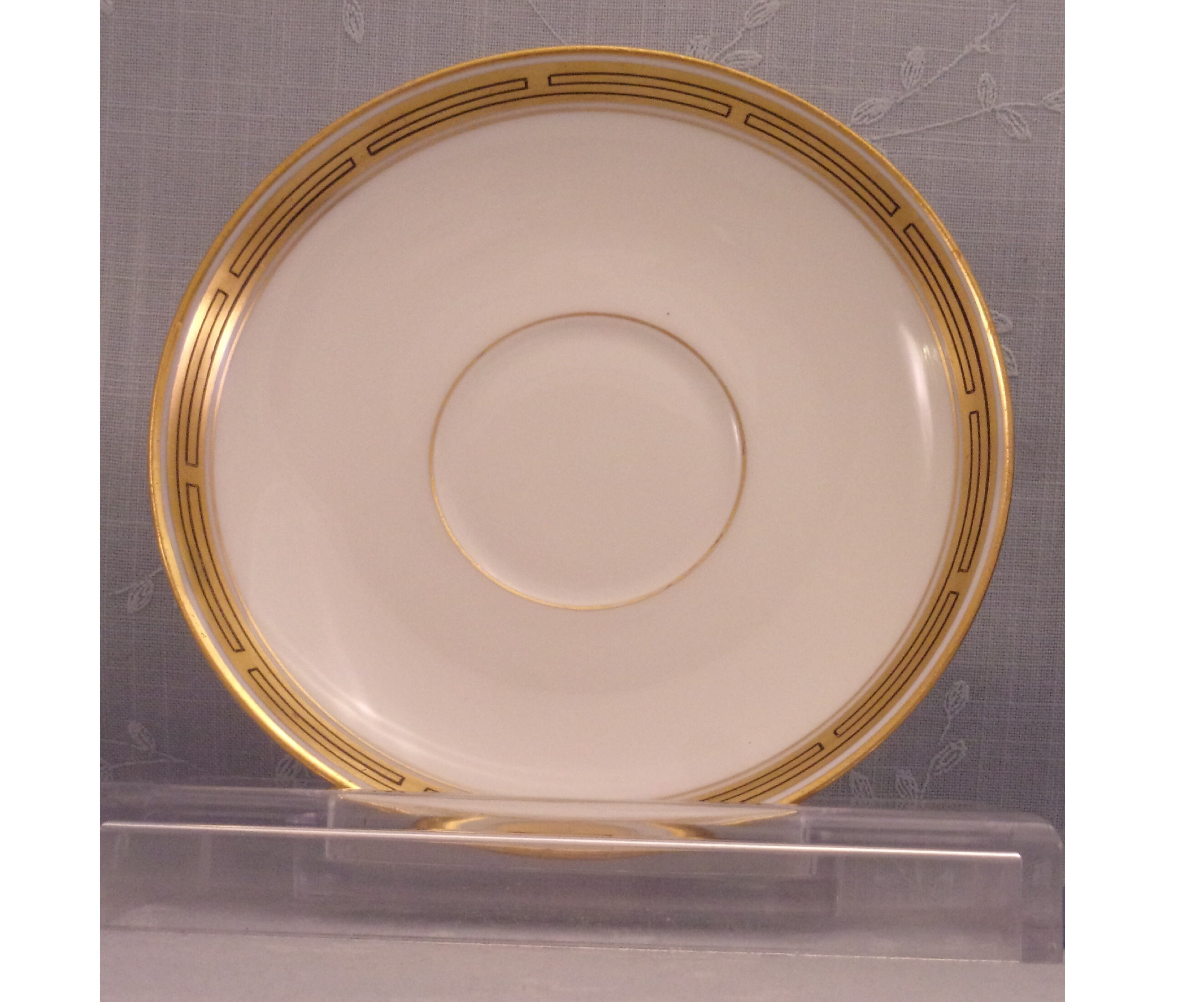 W A Pickard China. Antique White Porcelain Saucer Dish to Cream Soup