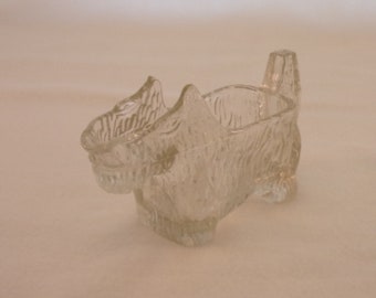 1930s L E Smith Figural Glass Scottie or Westie Dog Small Pitcher, Creamer, or Spoon Rest. Vintage Grape Nuts Cereal Give Away. Gift. Vhgb