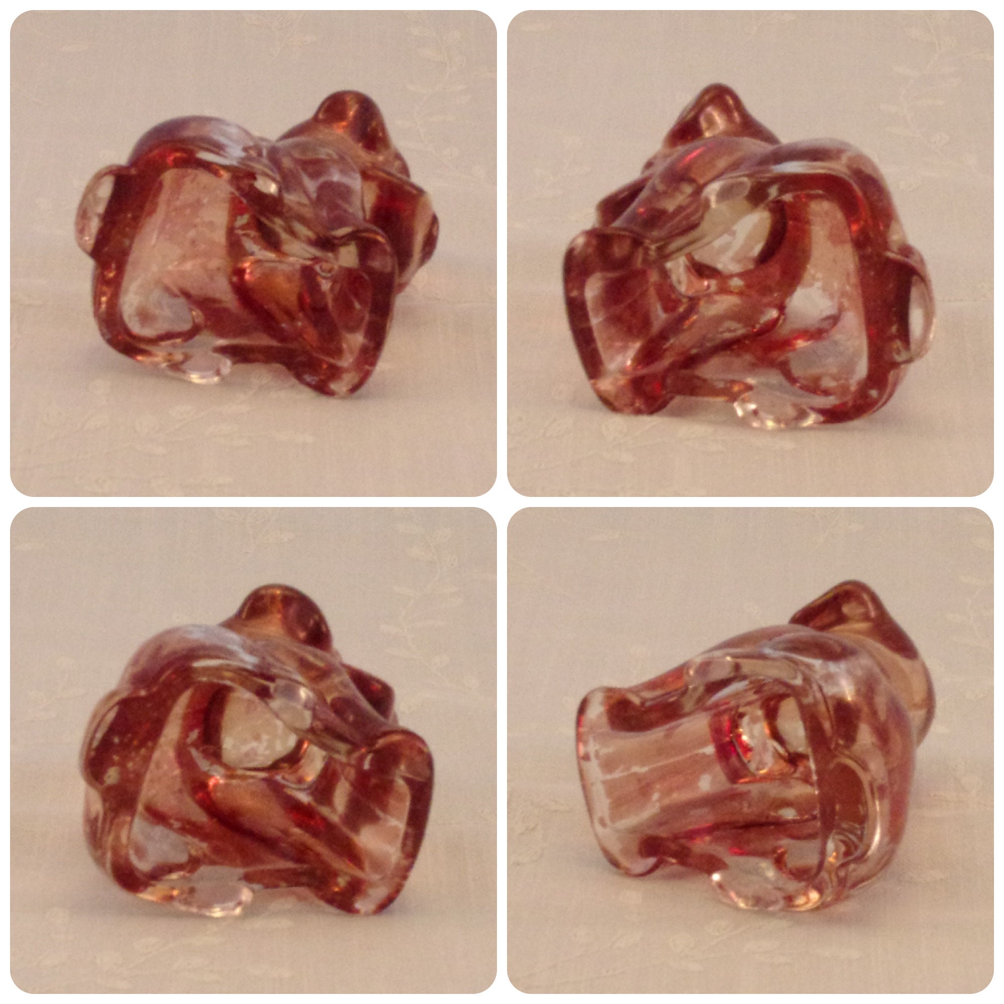 1950s Figural Glass Candy Container & Bath Salts Holder. Vintage Toy