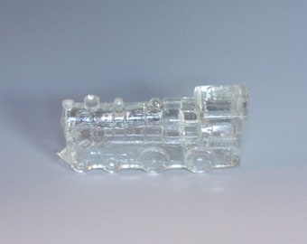 1970s Glass Candy Container. Vintage Allen Mitchell Toy Train Single Window Locomotive. Marked 888 on Both Sides. Unique Gift. vi8a ea481r