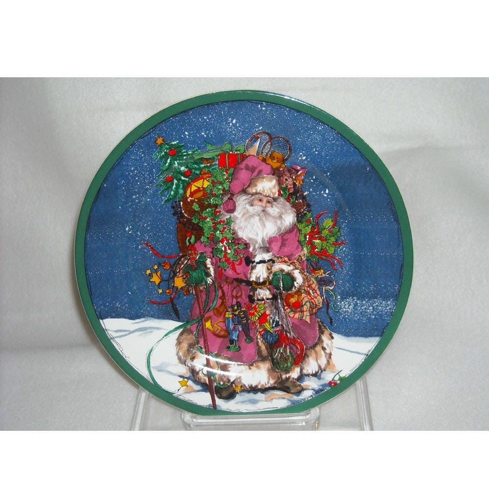 vintage royal norfolk old world santa decorative christmas plate ocaa royal norfolk christmas plate