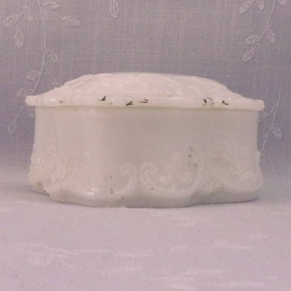 Opaline Milk Glass. Small Antique Vanity or Dress… - image 5
