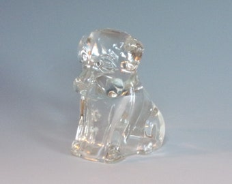 Vintage Shackman Mopey Dog, Poochie, or Hound Pup. 1975 Figural Glass Paperweight or Novelty Knick Knack. Vintage Hunter Gift. vj9a ea183r