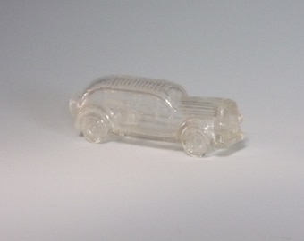 1939 to 1941 Blown Clear Glass Candy Container Automobile. Vintage Stough Toy Streamlined Touring Car or Ambulance. Unique Gift. Vk9a ea32