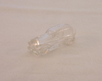 1939  Figural Blown Glass Candy Container Car. Vintage Stough Toy Automobile Little Sedan Vehicle w Marked Base. Cool Gift.  Vhga ea31