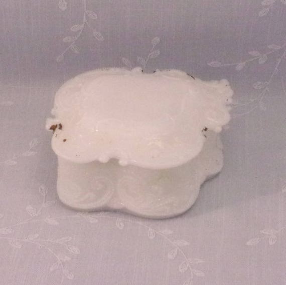Opaline Milk Glass. Small Antique Vanity or Dress… - image 2