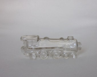 Blown Glass Candy Container. Vintage Bottle. Stough’s Narrow Cab Toy Locomotive Train. Marked E3s, 22, 1028, 3/8 OZ, & Patented. Vggb ea488