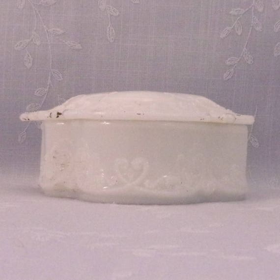 Opaline Milk Glass. Small Antique Vanity or Dress… - image 4