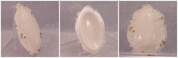 Antique Milk Glass Box. Oval Beaded Scroll Vanity… - image 10