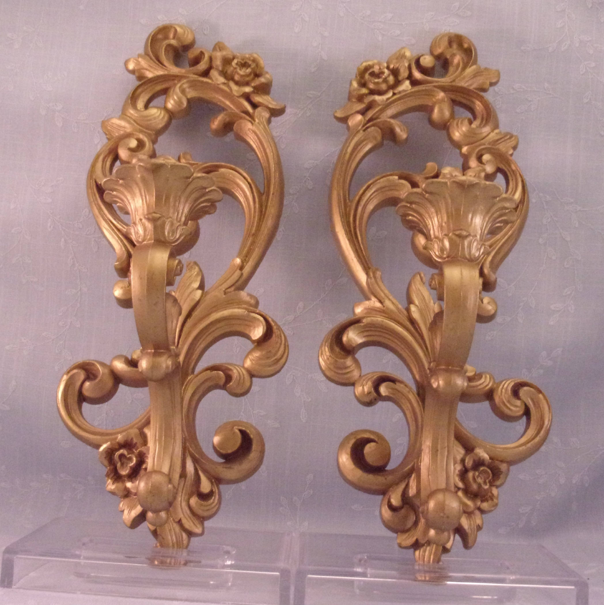 2 Vintage 1971 Homco Candle Holders. 4118 Set w Original Paint. qLfb